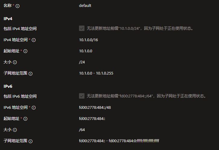 勾选包括 IPv6 地址空间